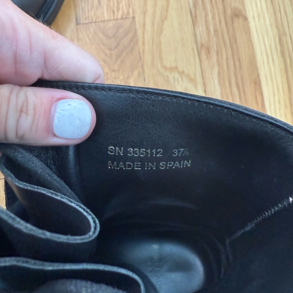 Saint Laurent Smooth Calfskin Studded Strap Rangers Boots | Size 37.5 - Picture 7 of 10